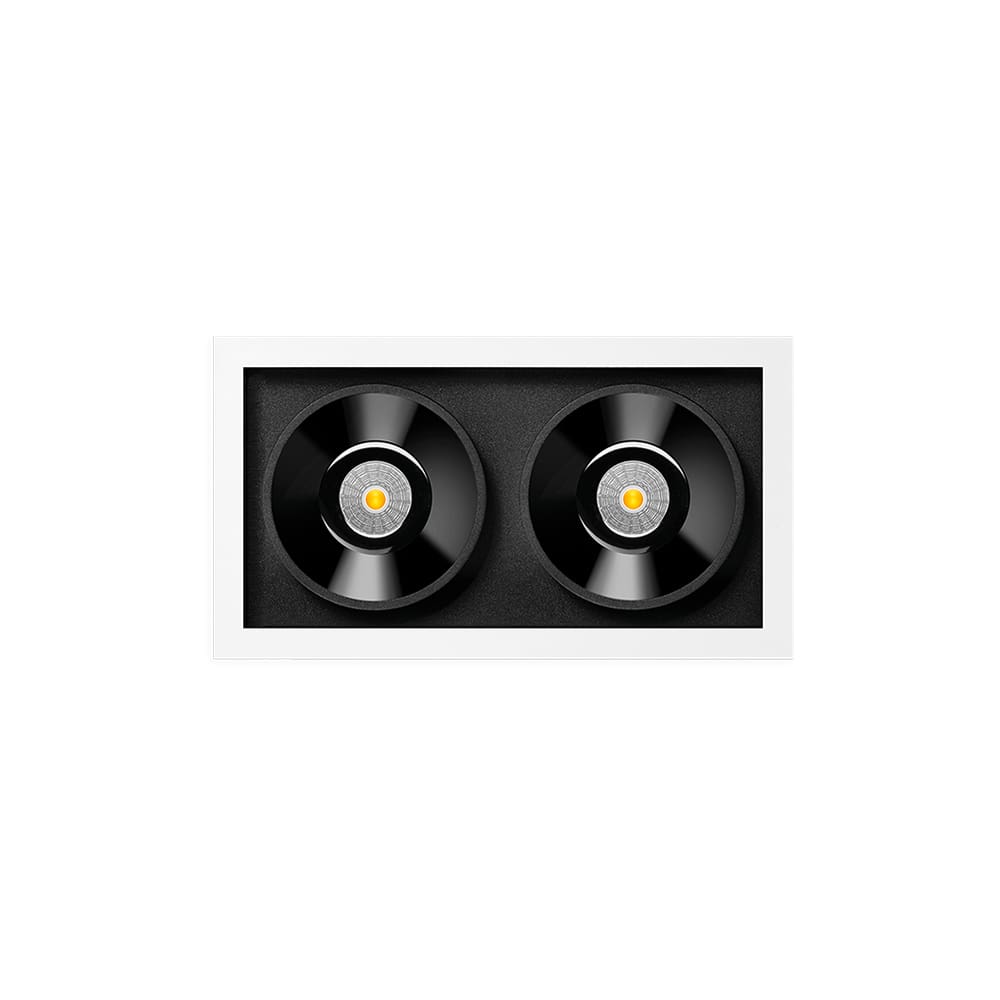 Arkoslight BLACK FOSTER S RECESSED 2 SPOT - 2700K - black and white
