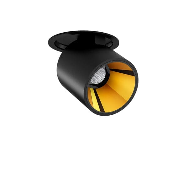 Arkoslight FLIP RECESSED SPOT DIM DALI - 2700K - nero strutturato e oro metallizzato