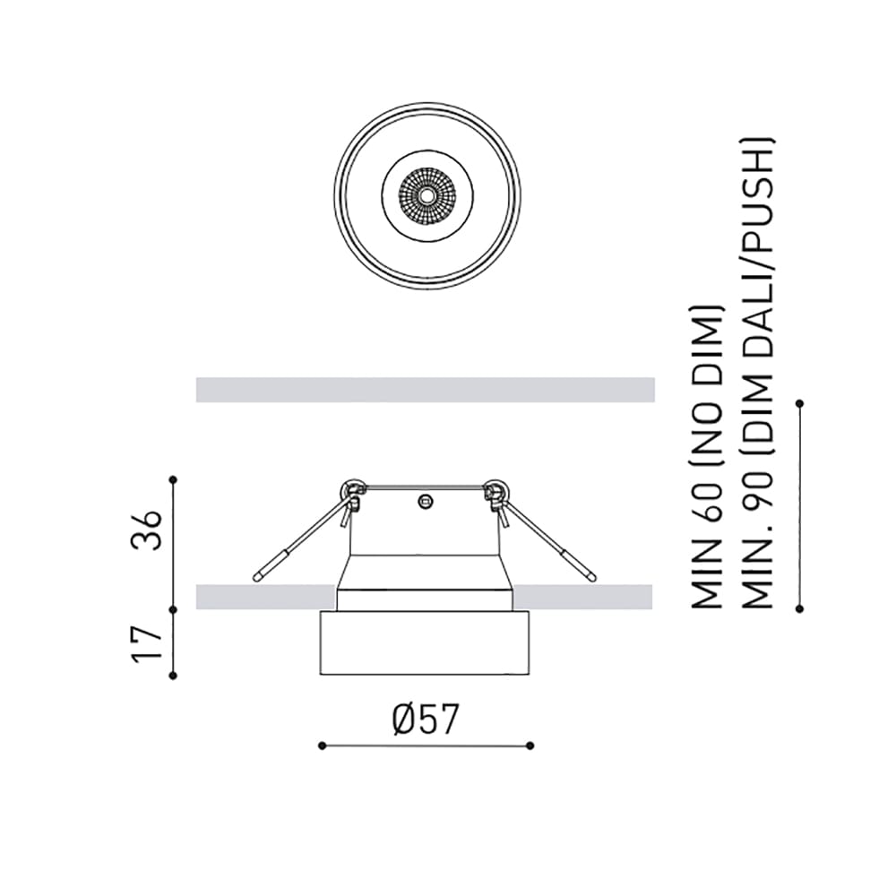 Arkoslight SHOT LIGHT S SEMI RECESSED SPOT - 3000K - chrome - Image 3