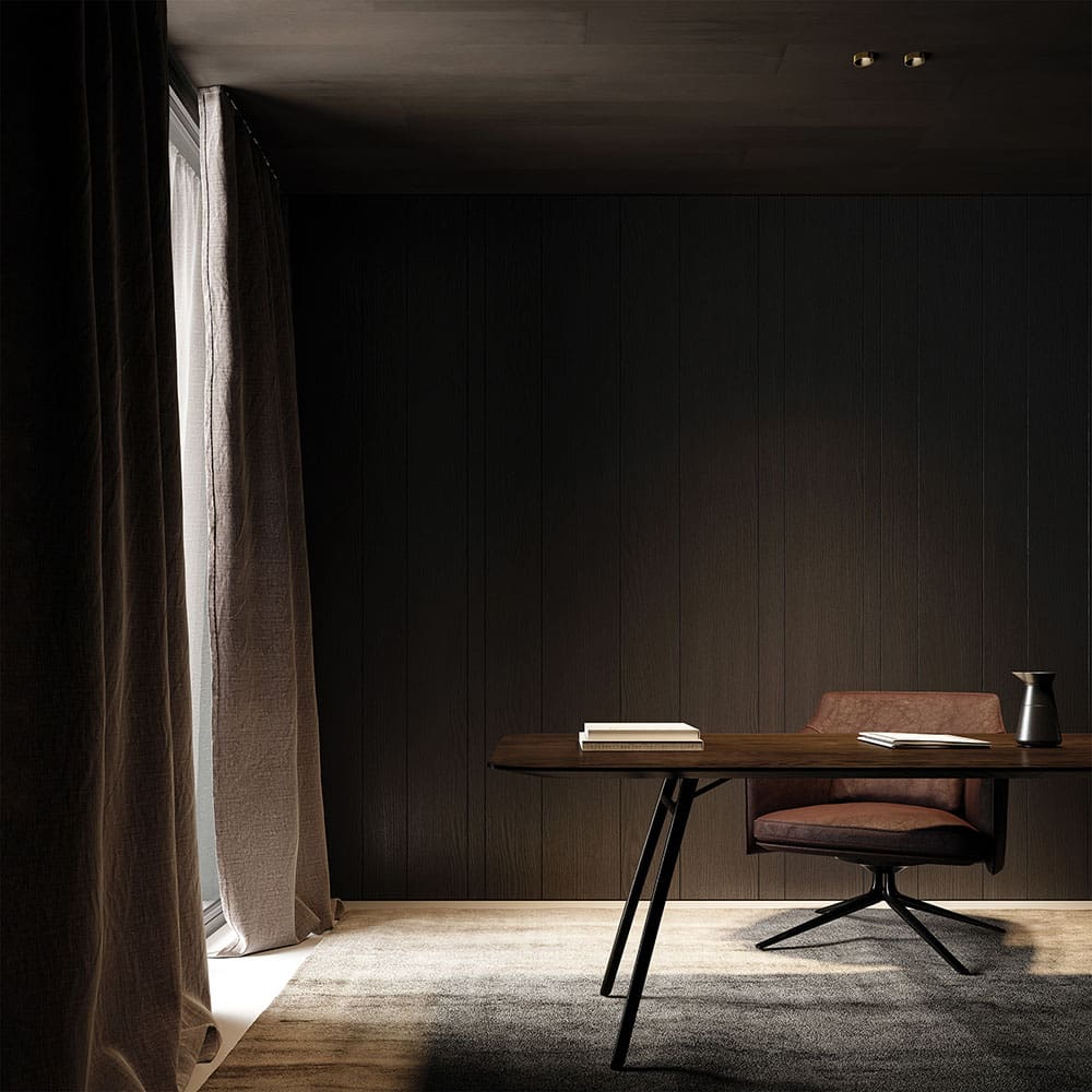 Arkoslight SHOT LIGHT S SEMI RECESSED SPOT - DIM DALI 3000K - textured black and metallic gold - Image 2