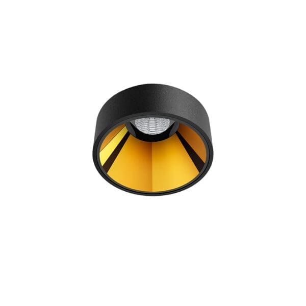 Arkoslight SHOT LIGHT S SEMI RECESSED SPOT - DIM DALI 3000K - nero strutturato e oro metallizzato