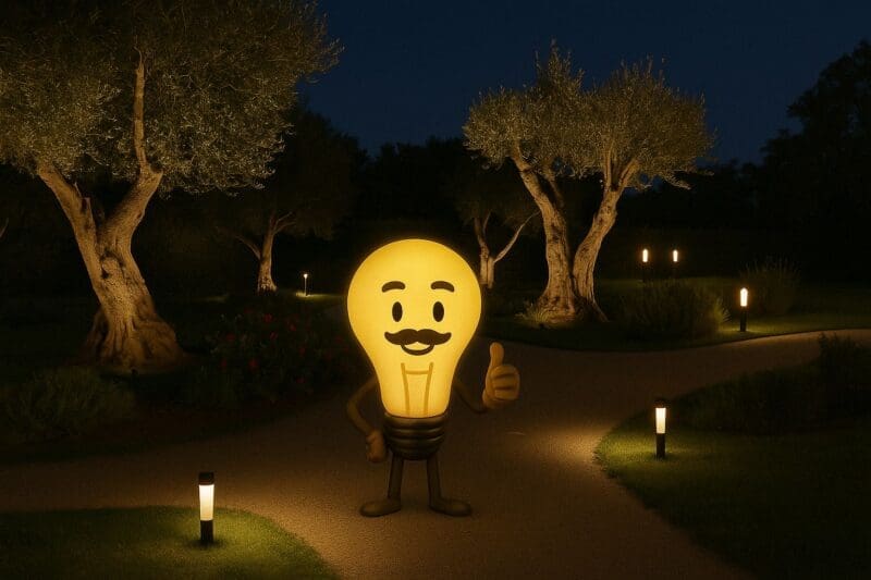 come illuminare giardino mediterraneo