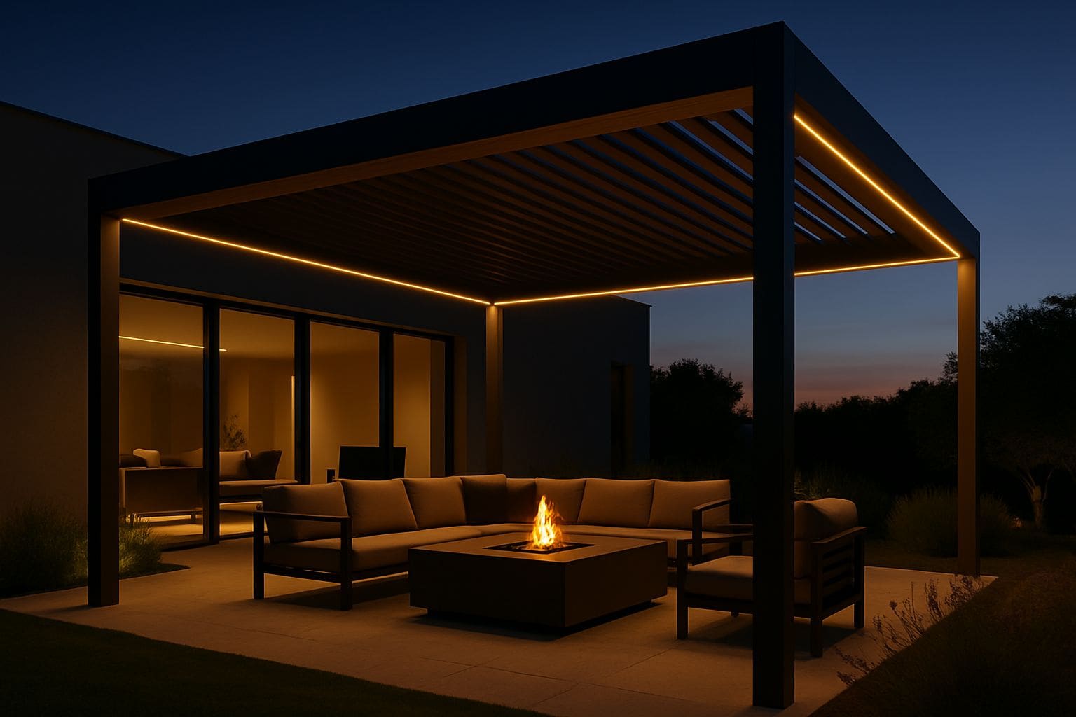 Come illuminare una pergola bioclimatica