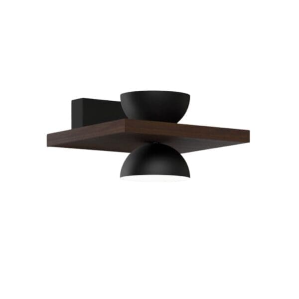 Lumen Center SAKE' 2 wall - 3000K - MDF walnut and matt black