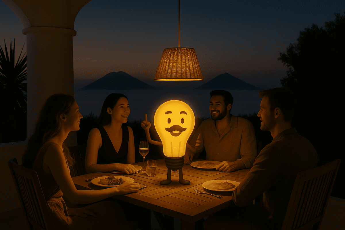 come illuminare tavolo esterno