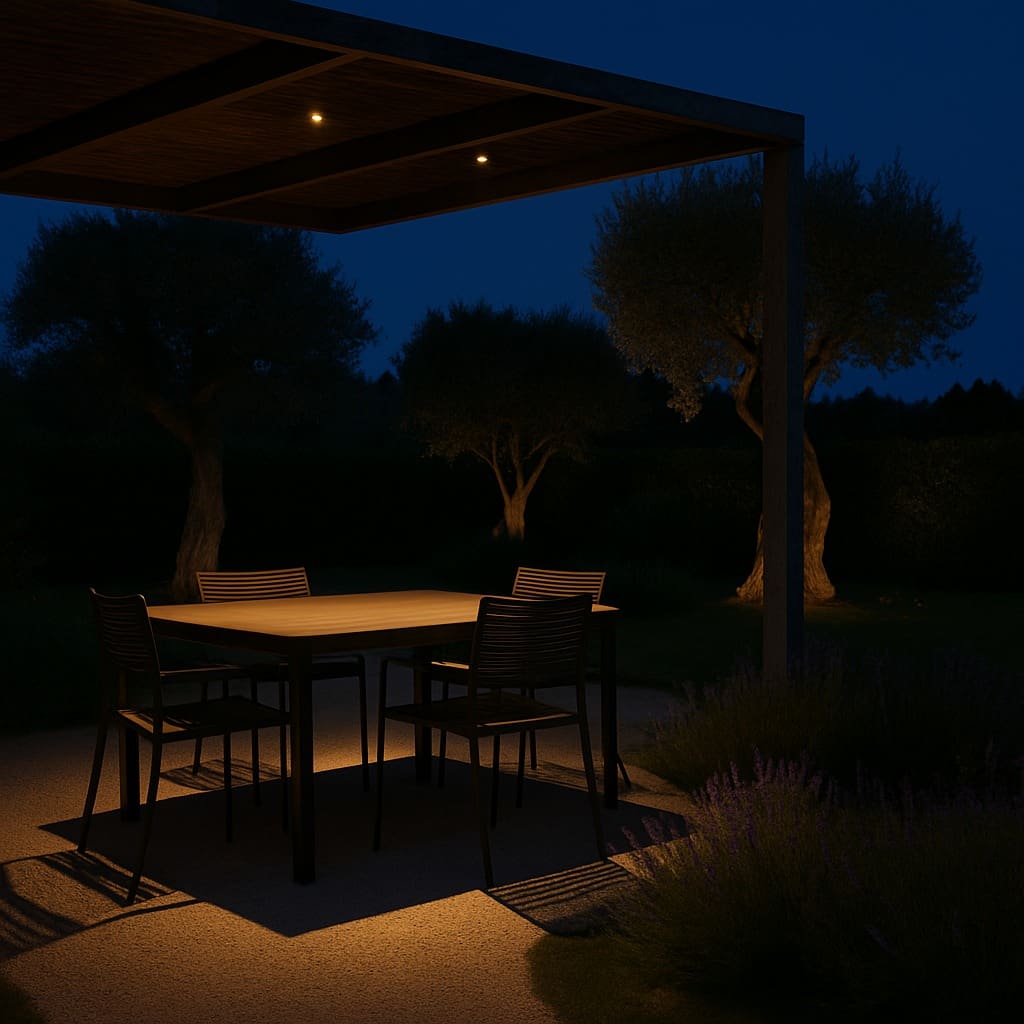 come illuminare tavolo esterno - faretti da esterno