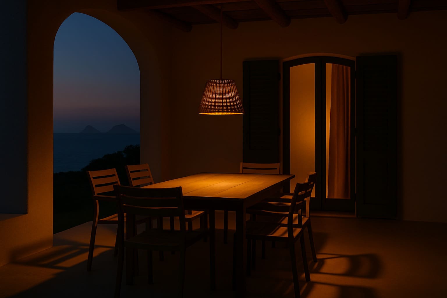 come illuminare tavolo esterno - lampada sospensione