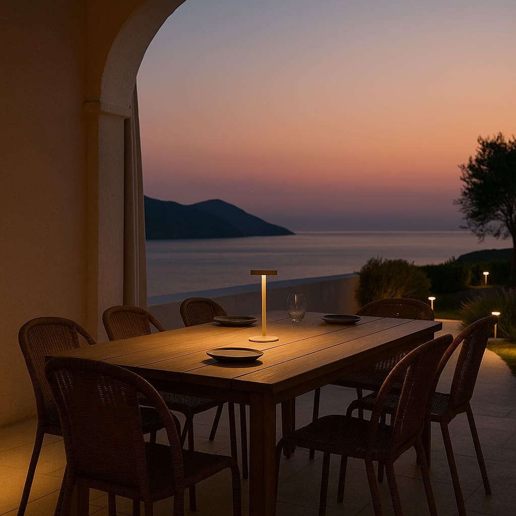 come illuminare tavolo esterno - lampade ricaricabili per esterno