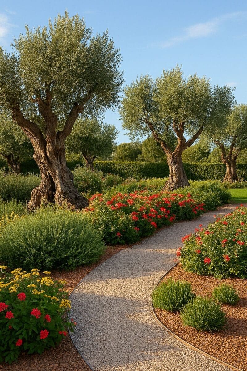 come illuminare un giardino mediterraneo