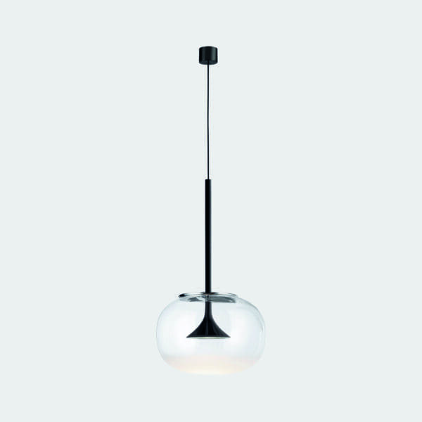 LEDS C4 - Lampada a sospensione Alive Single With Glass Difusor - Nero
