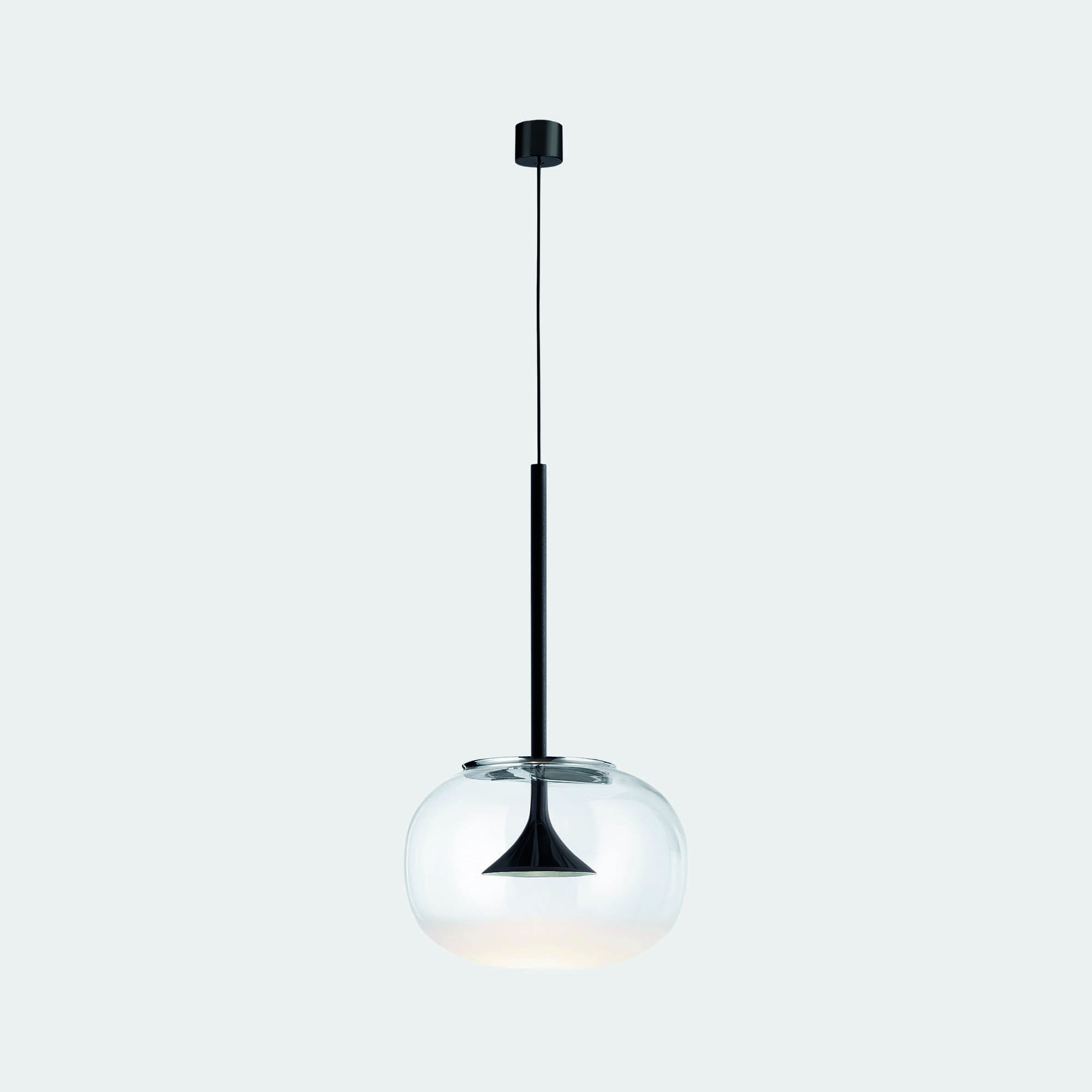 LEDS C4 - Lampada a sospensione Alive Single With Glass Difusor - Nero