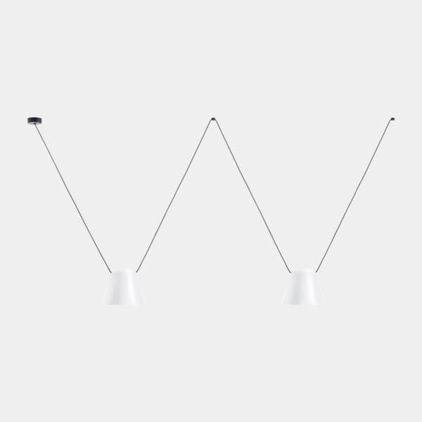LEDS C4 - Lampada a sospensione Attic Double Conic Shape 2200mm - Bianco