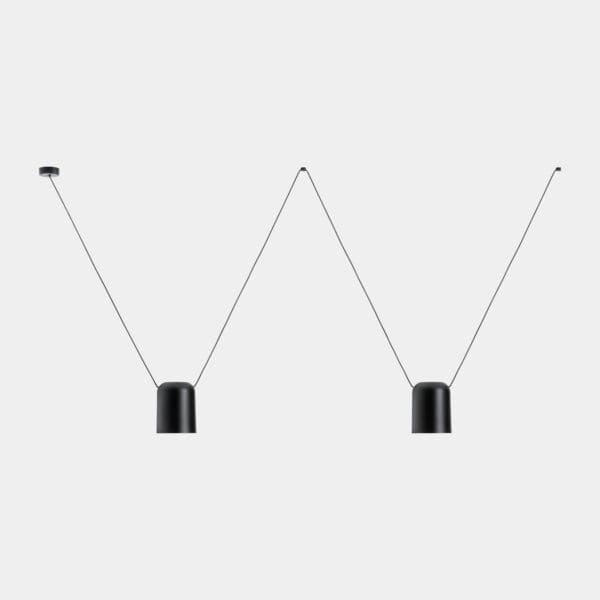 LEDS C4 - Lampada a sospensione Attic Double Rectangular Shape 1200mm - Nero