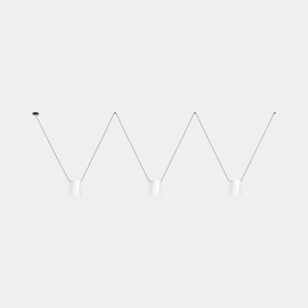 LEDS C4 - Lampada a sospensione Attic 3 Bodies Rectangular Shape Side 2200mm - Bianco
