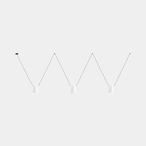 LEDS C4 - Lampada a sospensione Attic 3 Bodies Conic Shape Side 1200mm - Bianco