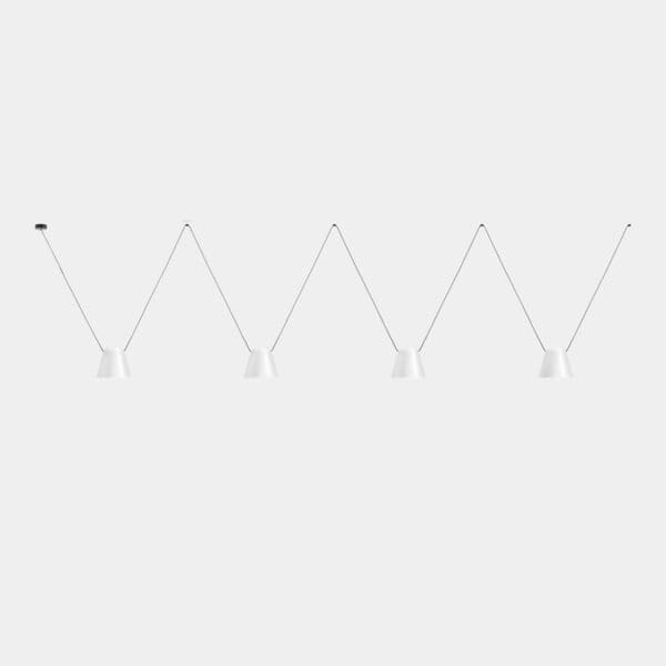 LEDS C4 - Lampada a sospensione Attic 4 Bodies Conic Shape Side 1200mm - Bianco