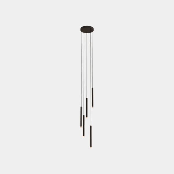 LEDS C4 - Lampada a sospensione Candle 5 Bodies Chandelier - Nero