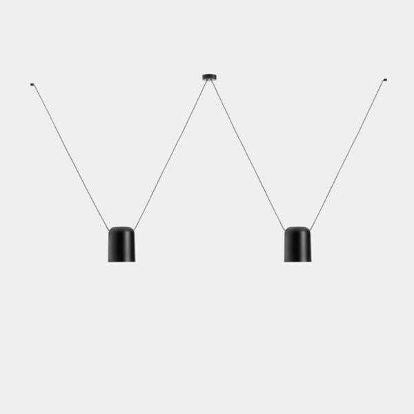 LEDS C4 - Lampada a sospensione Attic 2 Bodies Rectangular Shape 2200mm - Nero
