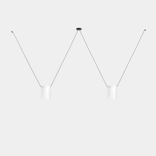 LEDS C4 - Lampada a sospensione Attic 2 Bodies Rectangular Shape 2200mm - Bianco