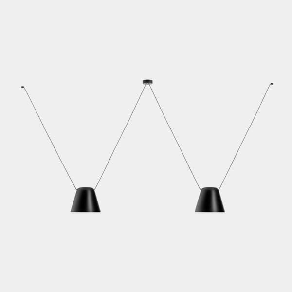LEDS C4 - Lampada a sospensione Attic 2 Bodies Conic Shape 2200mm - Nero