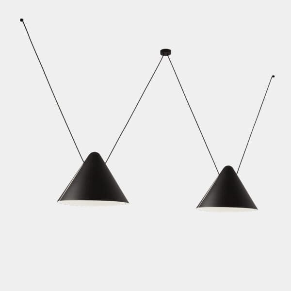 LEDS C4 - Lampada a sospensione Super Attic 2 Bodies Conic Shape 2250mm - Nero