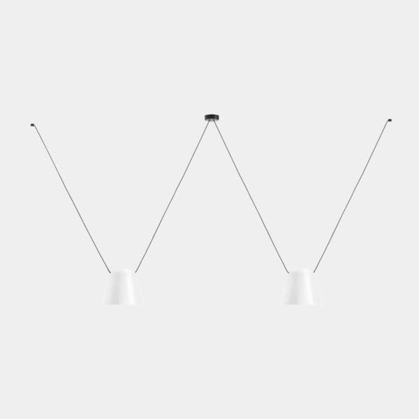 LEDS C4 - Lampada a sospensione Attic 2 Bodies Conic Shape 1200mm - Bianco
