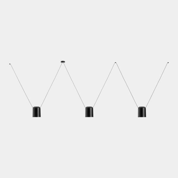 LEDS C4 - Lampada a sospensione Attic 3 Bodies Rectangular Shape 2200mm - Nero