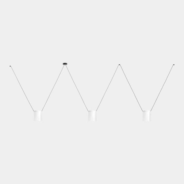 LEDS C4 - Lampada a sospensione Attic 3 Bodies Rectangular Shape 2200mm - Bianco