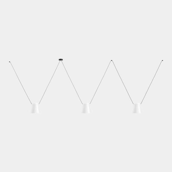 LEDS C4 - Lampada a sospensione Attic 3 Bodies Conic Shape 2200mm - Bianco