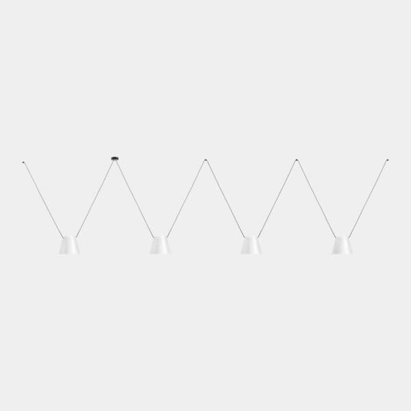 LEDS C4 - Lampada a sospensione Attic 4 Bodies Conic Shape Central 2200mm - Bianco