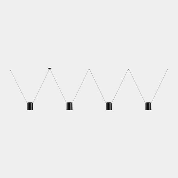 LEDS C4 - Lampada a sospensione Attic 4 Bodies Rectangular Shape 1200mm - Nero