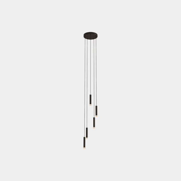 LEDS C4 - Lampada a sospensione Candle Xs 5 Bodies Chandelier - Nero