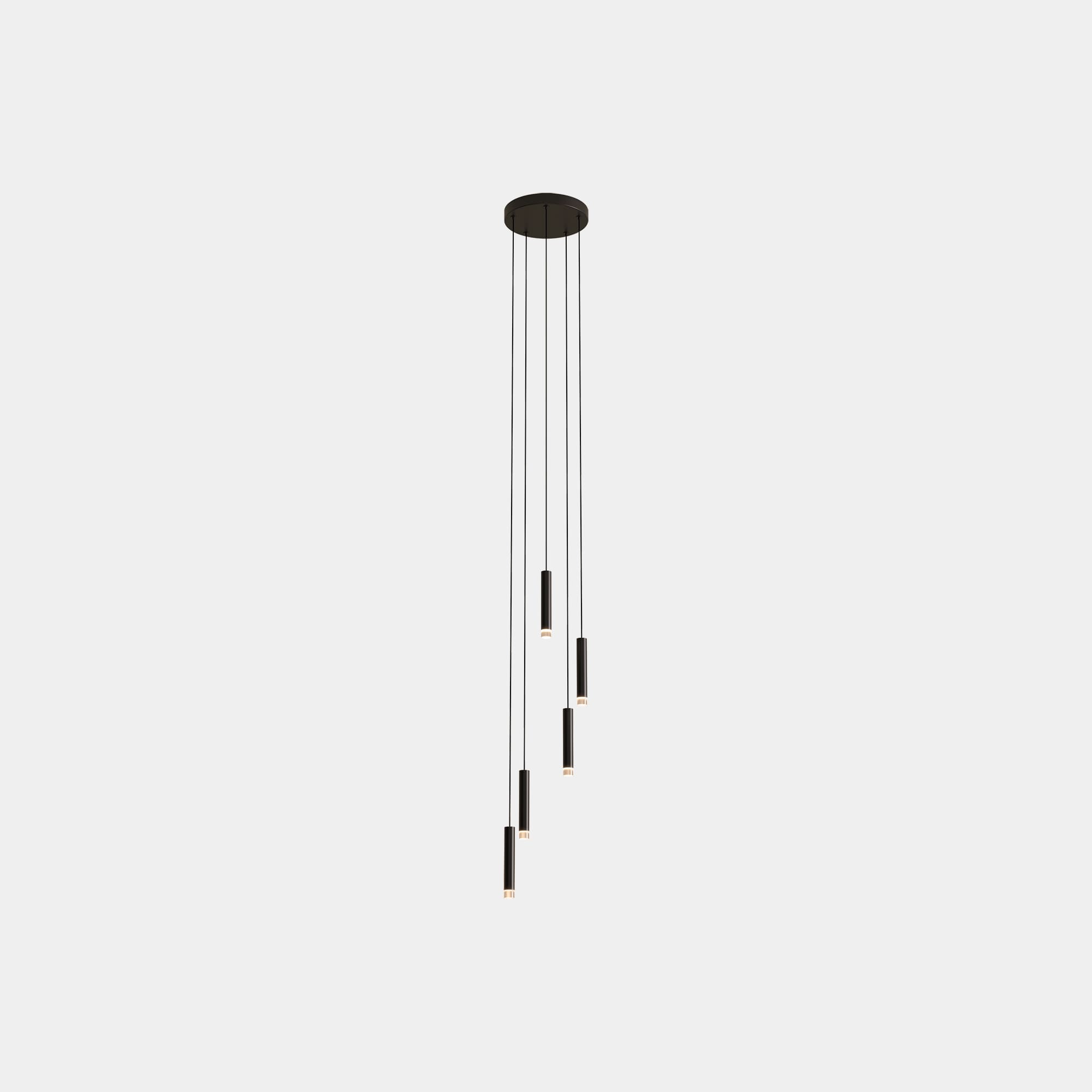 LEDS C4 - Lampada a sospensione Candle Xs 5 Bodies Chandelier - Nero