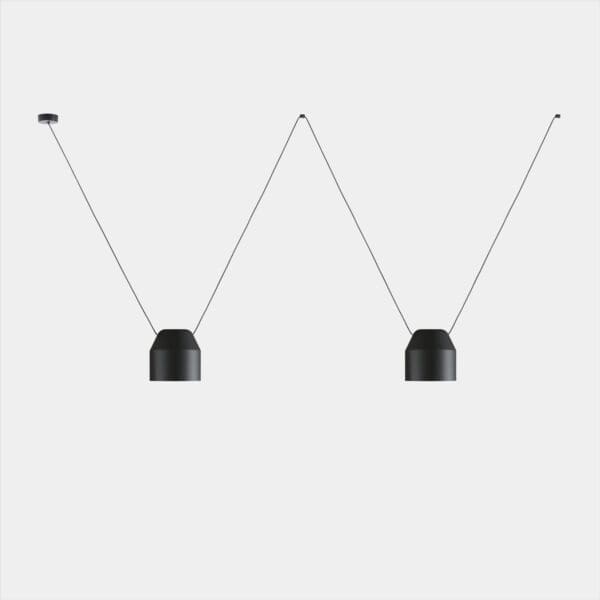 LEDS C4 - Lampada a sospensione Attic 2 Bodies Hexagonal Shape Side 1200mm - Nero