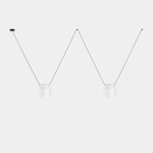 LEDS C4 - Lampada a sospensione Attic 2 Bodies Hexagonal Shape Side 1200mm - Bianco