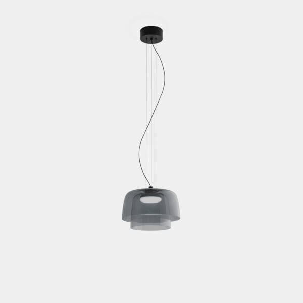 LEDS C4 - Lampada a sospensione Levels 2 Bodies Ø320mm + Ø220mm - Nero