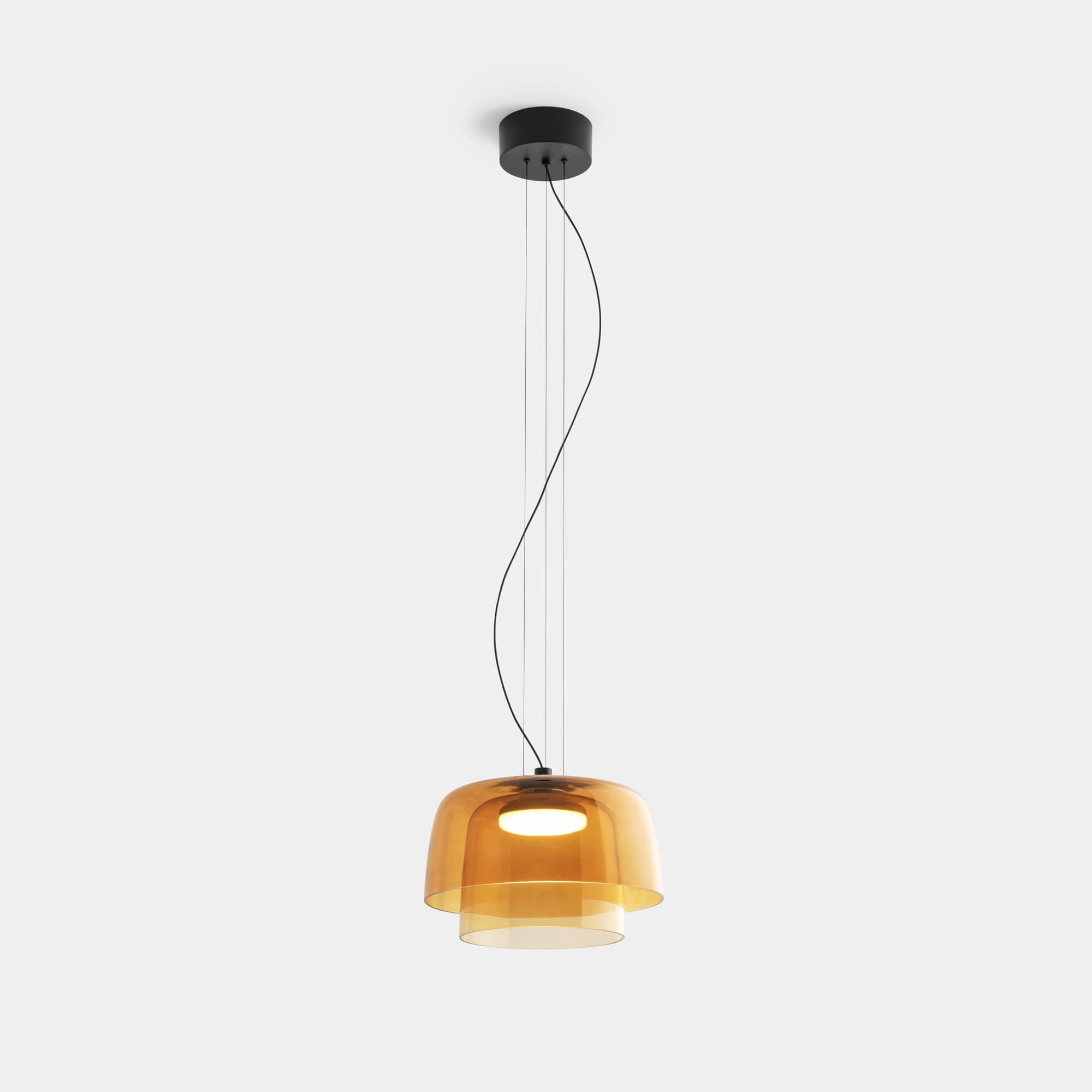 LEDS C4 - Lampada a sospensione Levels 2 Bodies Ø320mm + Ø220mm - Nero