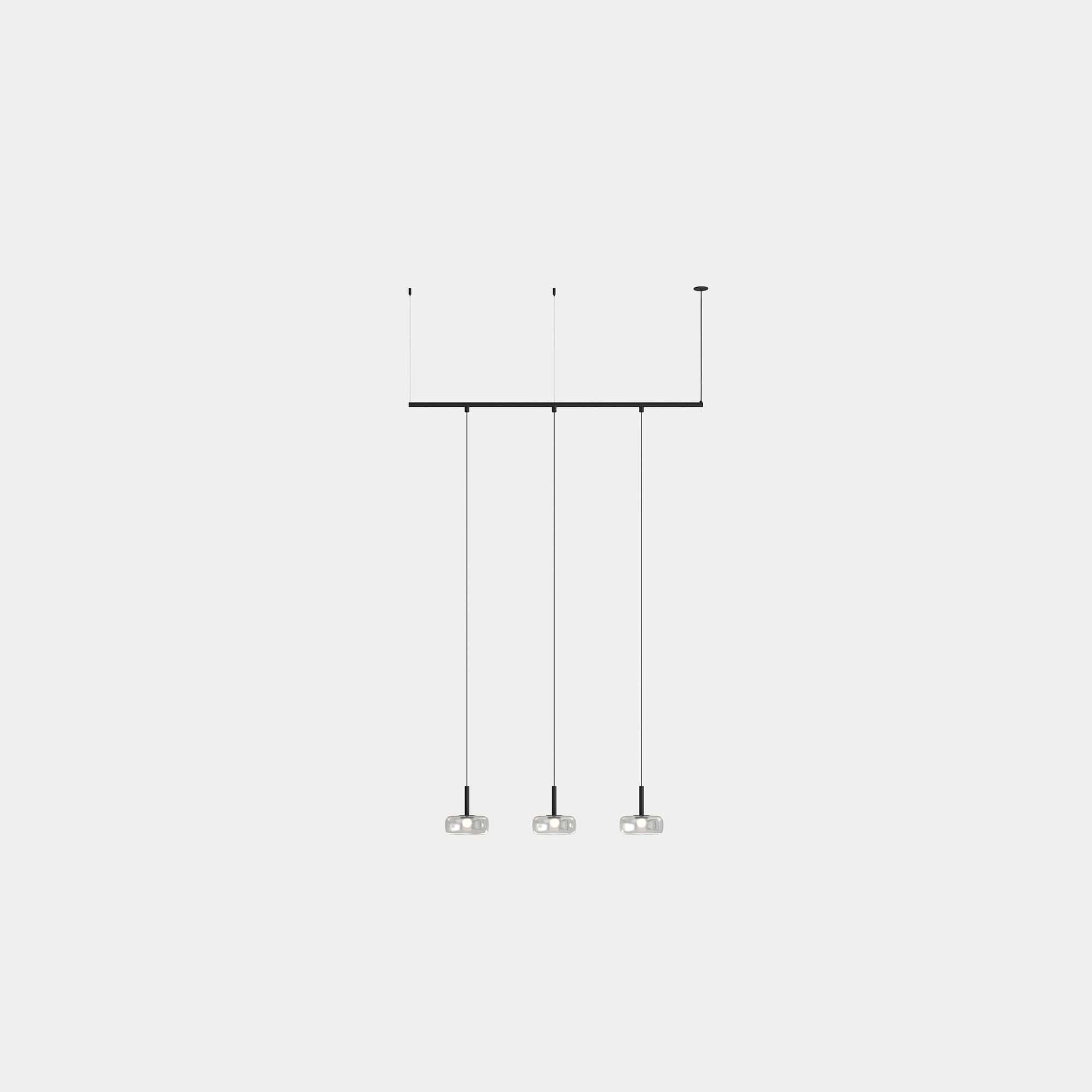 LEDS C4 - Lampada a sospensione Tubs Modular Track With 3 Ceilings - Nero
