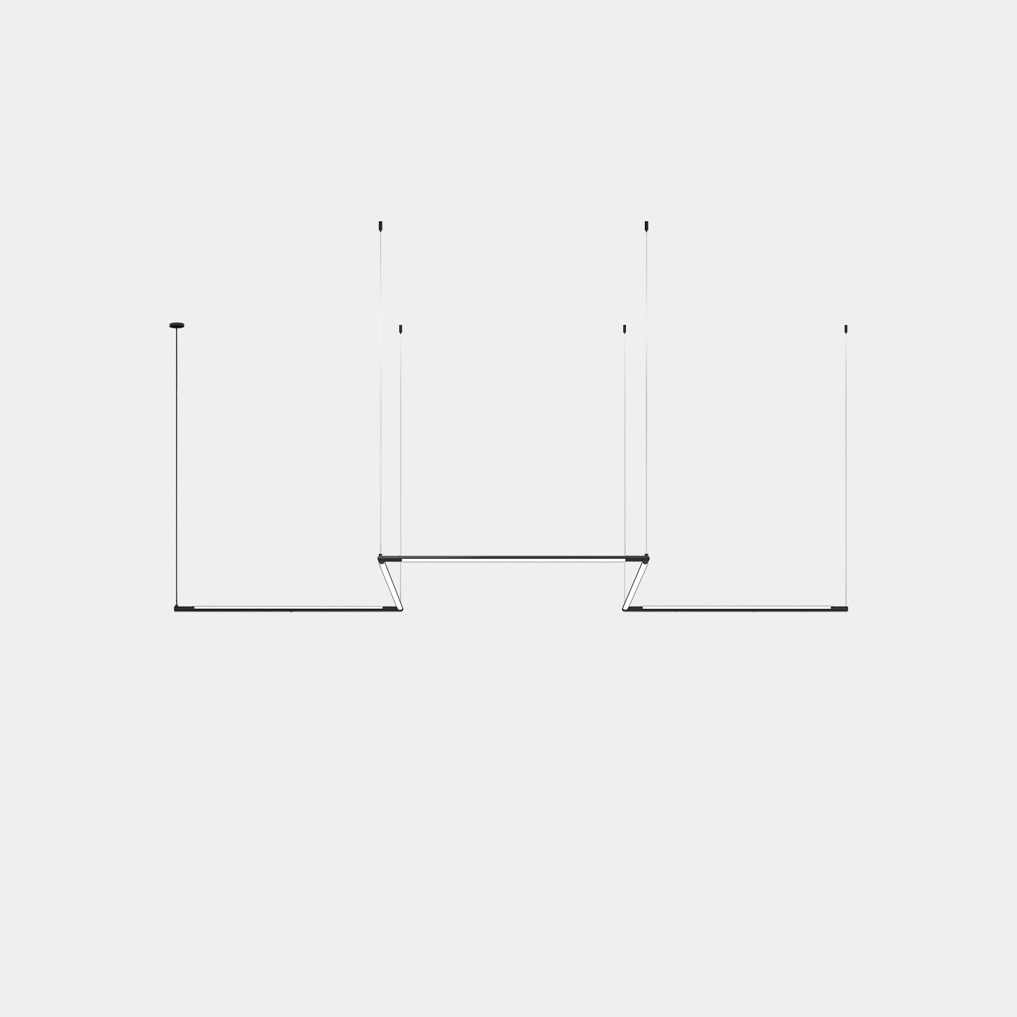 LEDS C4 - Lampada a sospensione Tubs Modular Configuration Lineal X 5 - Nero