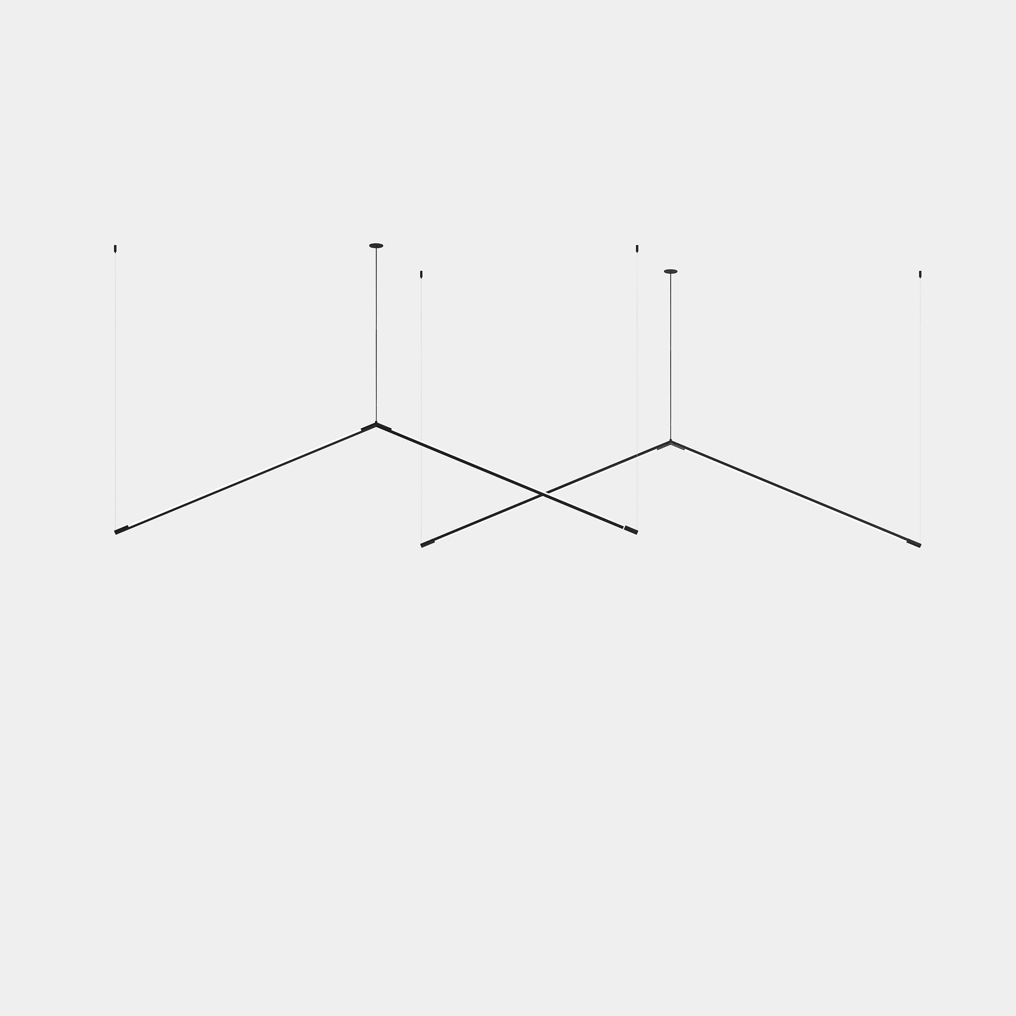LEDS C4 - Lampada a sospensione Tubs Modular Double Triangular - Nero