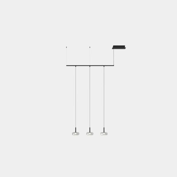 LEDS C4 - Lampada a sospensione Tubs Modular Track With 3 Ceilings - Nero