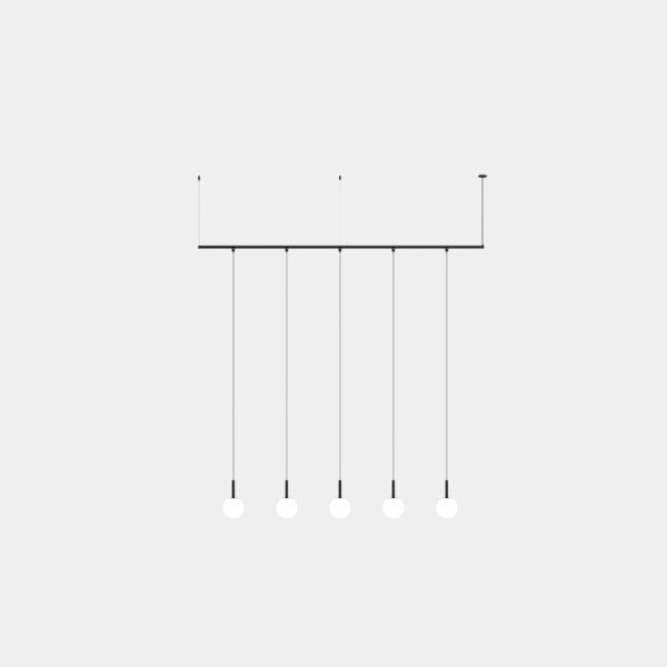 LEDS C4 - Lampada a sospensione Tubs Modular Track With 5 Spheres - Nero