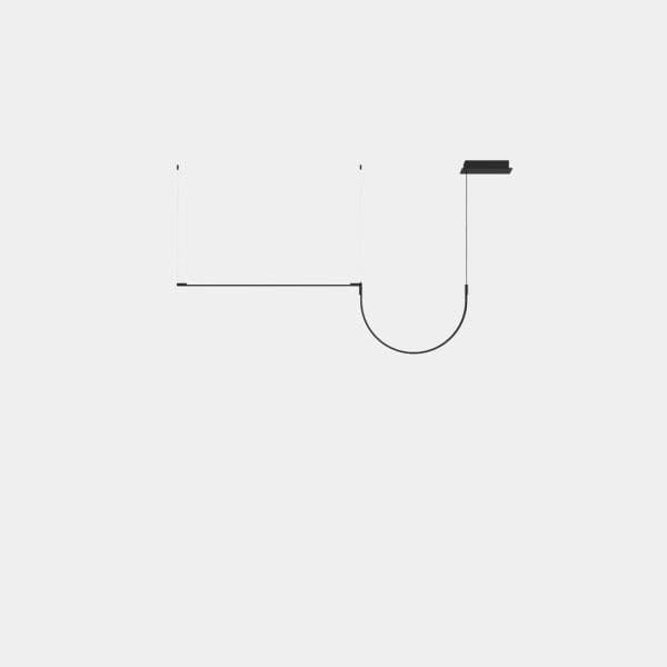 LEDS C4 - Lampada a sospensione Tubs Modular Lineal Single With Arch - Nero