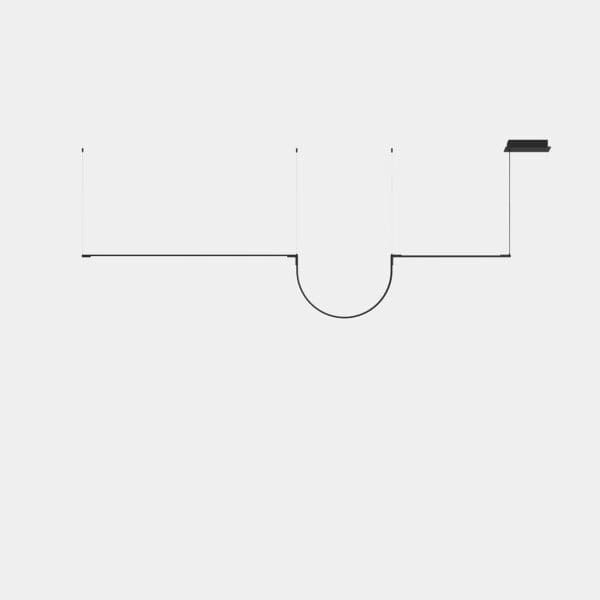 LEDS C4 - Lampada a sospensione Tubs Modular Lineal Double With Arch - Nero