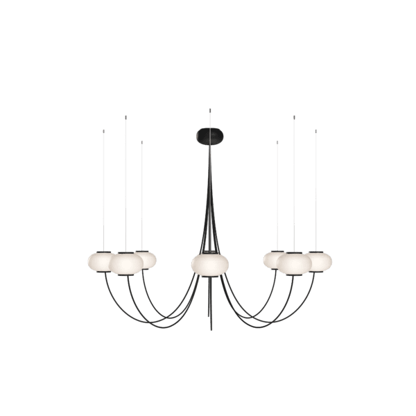 LEDS C4 - Lampada a sospensione Hop Chandelier 8 Bodies - Nero