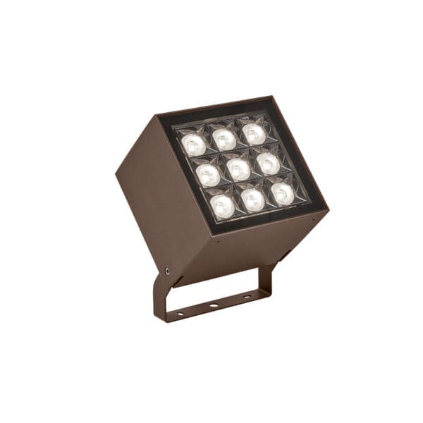 LEDS C4 - Faretto Cube Spot 9 Leds - Marrone
