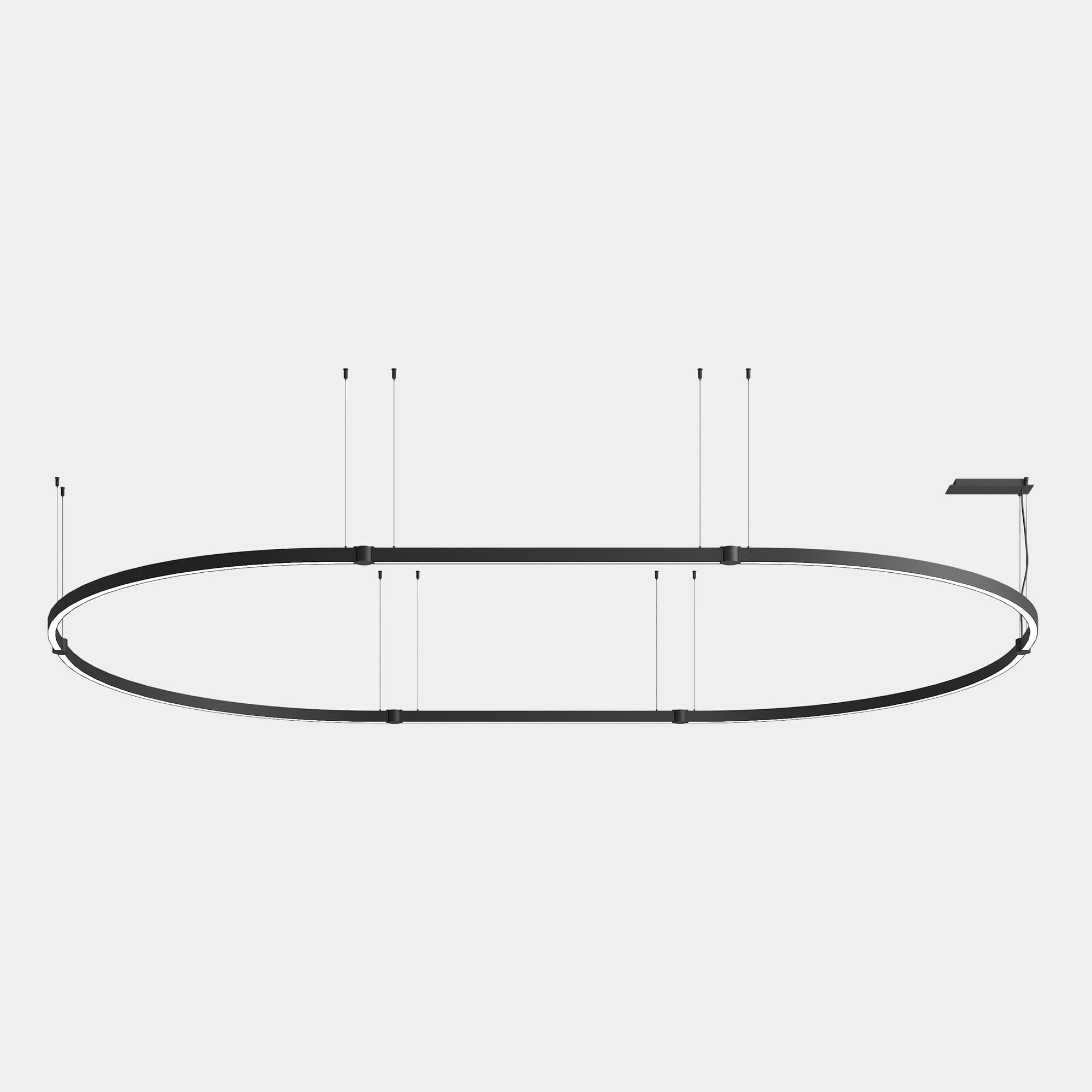 LEDS C4 - Sistema lineare LED Apex Oval Pendant - Nero