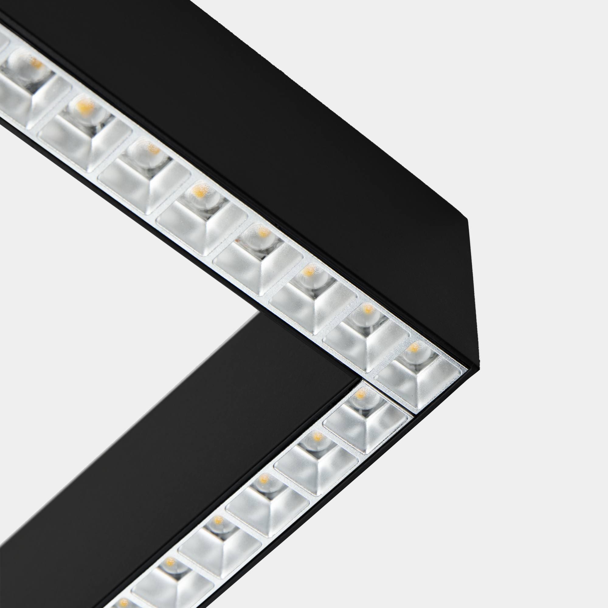 LEDS C4 - Sistema lineare LED Infinite Slim Starter Pendant Right Square - Nero