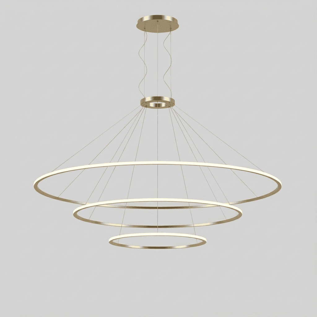 LEDS C4 - Lampada a sospensione Circular Inward 3 Rings (ø3000 Ø2000 Ø1200) - Oro