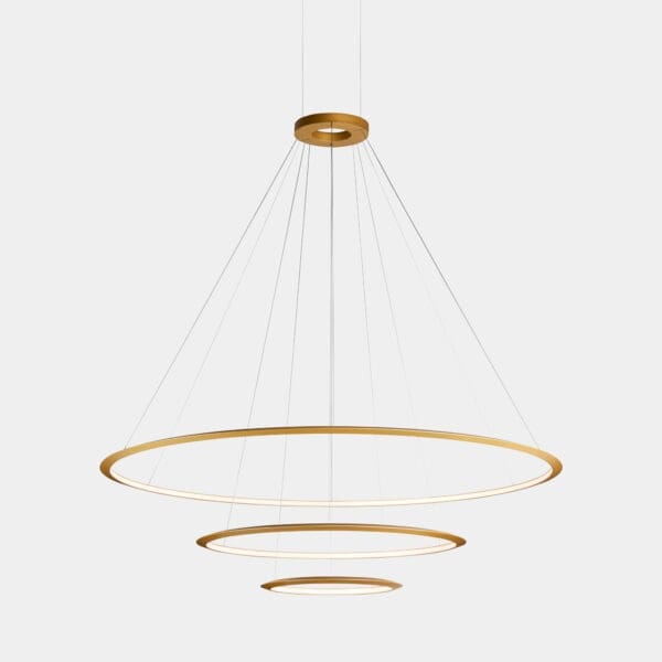 LEDS C4 - Lampada a sospensione Circular Inward 3 Rings (ø2000 Ø1200 Ø600) - Oro